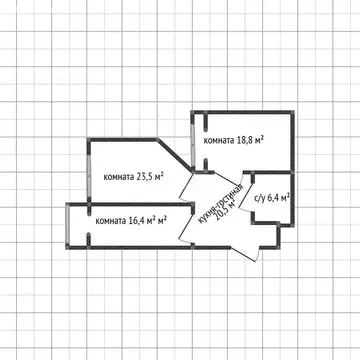 3-комнатная квартира: Майкоп, улица 3-го Интернационала, 165 (85.6 м)
