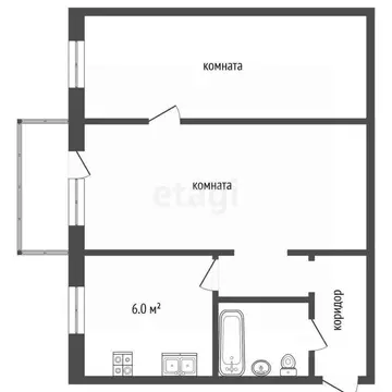 2-к кв. Мордовия, Чамзинский район, Комсомольский рп, 1-й мкр 14 (39.2 ...