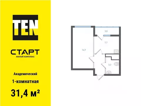 1-к кв. Свердловская область, Екатеринбург ул. Академика Вонсовского, ...