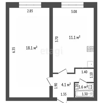 2-к кв. Калужская область, с. Износки ул. Механизаторов, 1А (34.9 м)