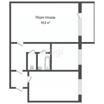 2-к кв. Кемеровская область, Юрга ул. Никитина, 73 (40.8 м)