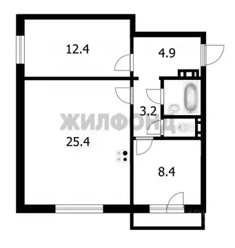 2-к кв. Новосибирская область, Новосибирск ул. Виталия Потылицына, 3 ...