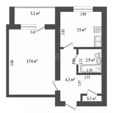 1-к кв. Самарская область, Самара Минская ул., 31 (35.5 м)