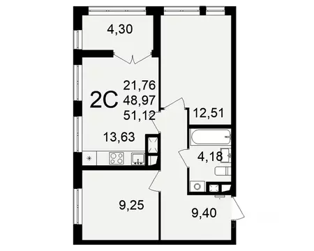 2-к кв. Тульская область, Тула пос. Горелки, Время жилой комплекс ...