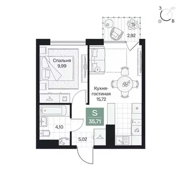 1-к кв. Волгоградская область, Волгоград просп. Имени В.И. Ленина, 59Г ...