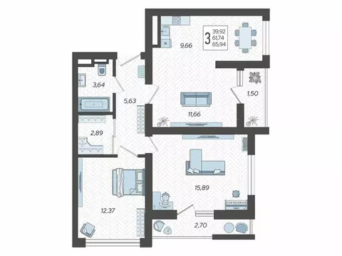 3-комнатная квартира: Сочи, микрорайон Бытха, Ясногорская улица, ...