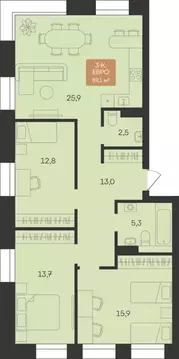 3-к кв. Ямало-Ненецкий АО, Новый Уренгой Созидателей мкр, Атмосфера. ...