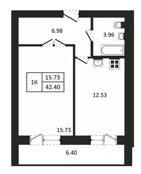 1-к кв. Новосибирская область, Новосибирск ул. Юности, 9 (42.4 м)