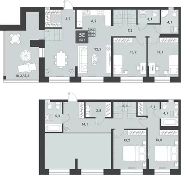 3-к кв. Забайкальский край, Чита ул. Генерала Белика, 3 (151.4 м)