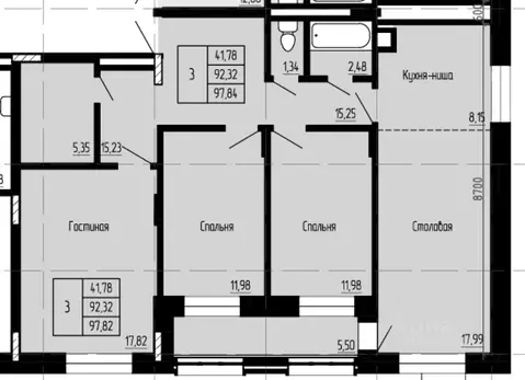 3-к кв. Саха (Якутия), Якутск 16-й кв-л,  (97.84 м)
