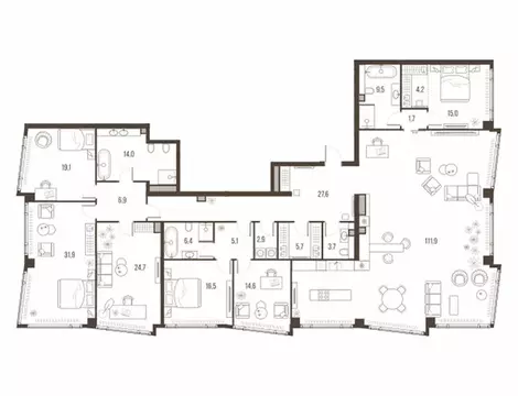 1-комнатная квартира: Москва, Летниковская улица, 11к1 (321.4 м)