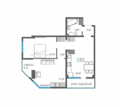 2-к кв. Крым, Ялта ул. Кирова, 155Ак1 (64.07 м)