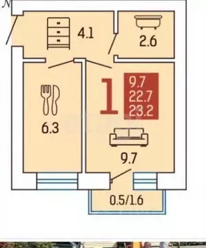 1-к кв. Калининградская область, Пионерский ш. Калининградское, 17А ...