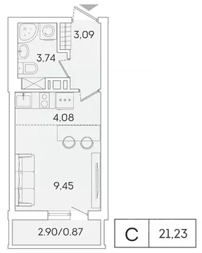 Студия Ленинградская область, Мурино Всеволожский район, ул. ...