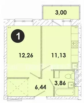 1-к кв. Иркутская область, Иркутский муниципальный округ, пос. ...