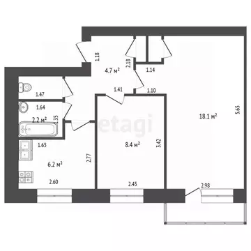 2-к кв. Вологодская область, Харовск ул. Кирова, 3 (42.0 м)
