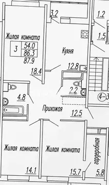 3-к кв. Московская область, Мытищи ул. 2-я Институтская, 28 (85.8 м)
