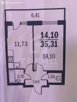 1-комнатная квартира: Санкт-Петербург, Парашютная улица, 42к1 (35.3 м)