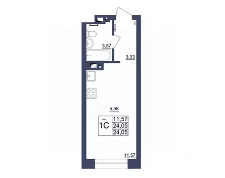 Студия Башкортостан, Уфа Космос жилой комплекс, лит1 (23.93 м)