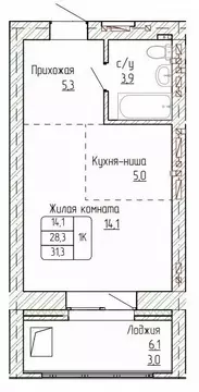 1-к кв. Алтайский край, Новоалтайск ул. Титова, 6 (31.3 м)