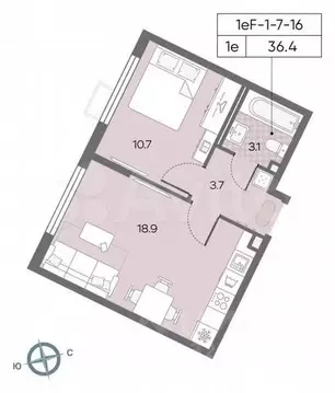 1-к кв. Москва Производственная ул., 19Ак3 (36.4 м)