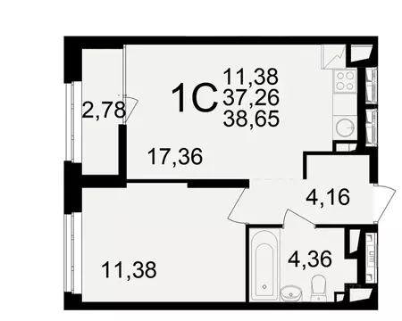 1-к кв. Рязанская область, Рязань ул. Чкалова (37.26 м)
