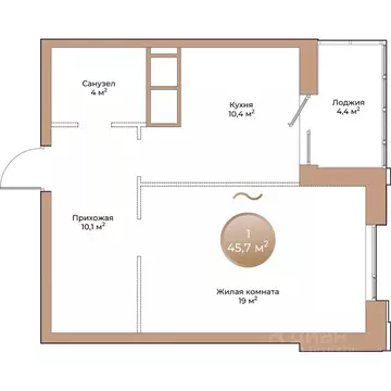 1-к кв. Красноярский край, Красноярск ул. Партизана Железняка (45.7 м)