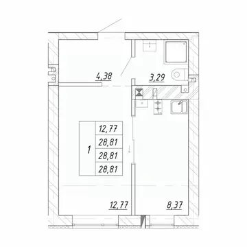 1-к кв. Калининградская область, Зеленоградск  (31.05 м)
