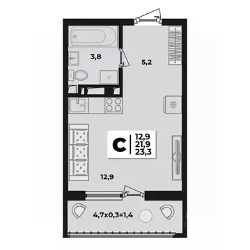 1-к кв. Краснодарский край, Краснодар ул. Имени Генерала Корнилова, ...
