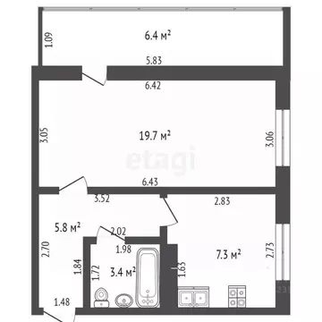 1-к кв. Башкортостан, Стерлитамак ул. Строителей, 12 (36.2 м)