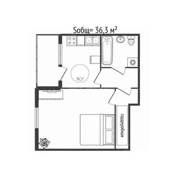 1-к кв. Брянская область, Брянск Литейная ул., 67 (36.3 м)