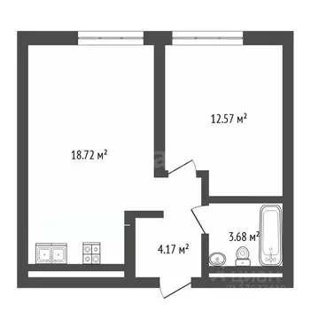 1-к кв. Тюменская область, Тюмень ул. Николая Машарова, 4 (39.3 м)