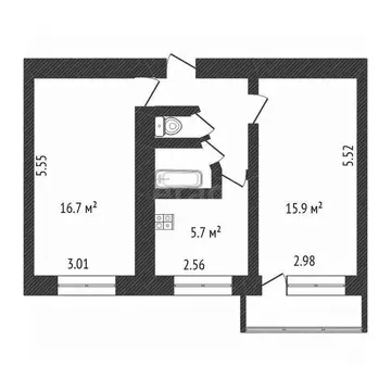 2-к кв. Владимирская область, Ковров ул. Ранжева, 13 (47.3 м)