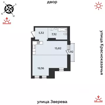 1-к кв. Иркутская область, Иркутск Октябрьский округ,  (49.74 м)