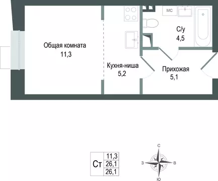 Студия Московская область, Королев Первомайский мкр, Старые Горки дп,  ...