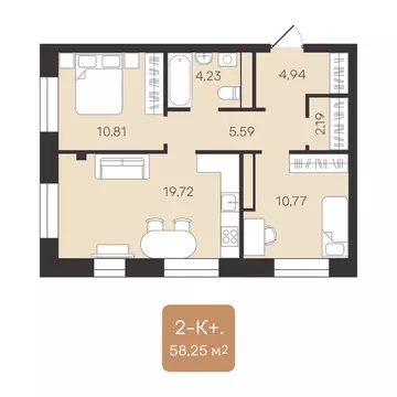 2-к кв. Ямало-Ненецкий АО, Новый Уренгой Уютный мкр, 3/1 (58.25 м)