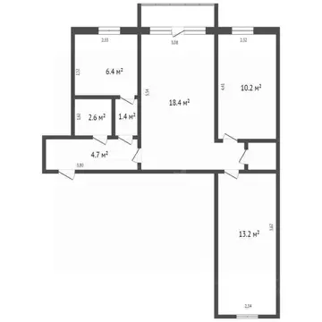 3-к кв. Кемеровская область, Кемерово просп. Ленина, 67 (58.1 м)
