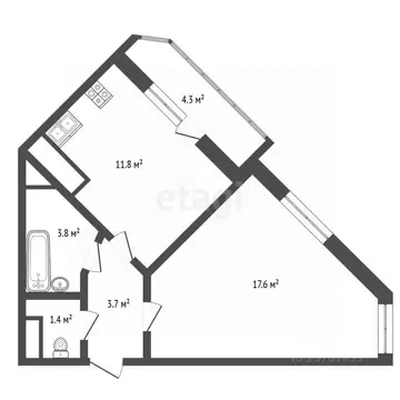 1-к кв. Санкт-Петербург ул. Белышева, 5/6 (38.5 м)