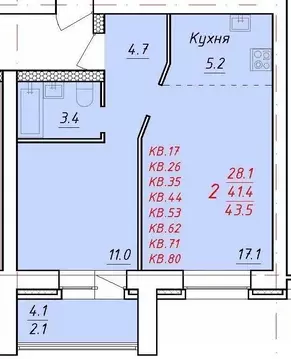 2-к кв. Алтайский край, Новоалтайск Индустриальная ул., 18А (43.5 м)