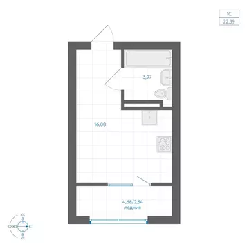 Квартира-студия: Челябинский городской округ, посёлок Пригородный, ...