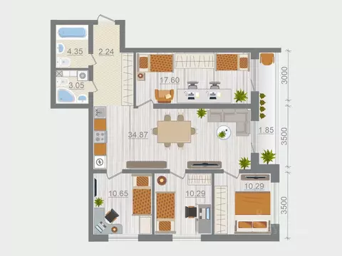 4-к кв. Ленинградская область, Ломоносовский район, Горбунковское ...