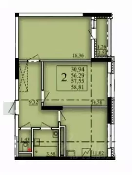 2-к кв. Башкортостан, Уфа Затон-Восточный жилрайон, Паруса жилой ...