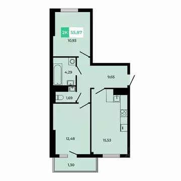 2-к кв. Ростовская область, Аксайский район, Щепкинское с/пос, пос. ...