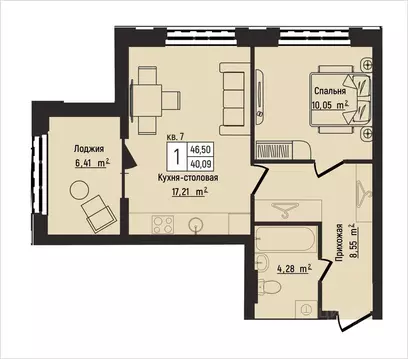 1-к кв. Нижегородская область, Нижний Новгород Литературная ул., 5 ...