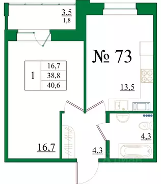 1-к кв. Ленинградская область, Гатчина Красносельское ш., 4А (40.6 м)
