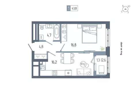1-к кв. Башкортостан, Уфа Глумилино жилрайон, Аурум жилой комплекс ...
