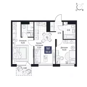 2-к кв. Волгоградская область, Волгоград просп. Имени В.И. Ленина, 59Г ...