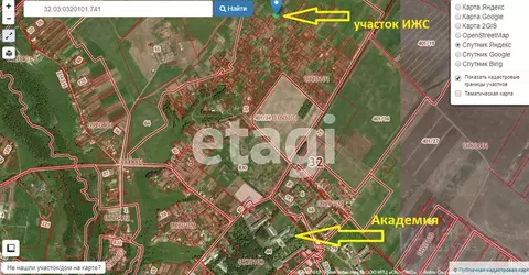 Участок в Брянская область, Выгоничский район, Кокинское с/пос, с. ...