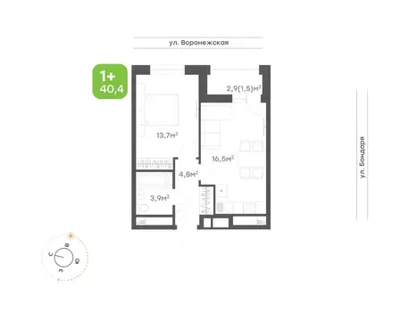 1-к кв. Хабаровский край, Хабаровск Воронежский Бульвар жилой комплекс ...