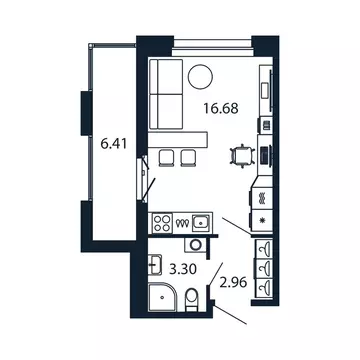 Квартира-студия: Новоселье, Центральная улица, 30к2 (22.7 м)